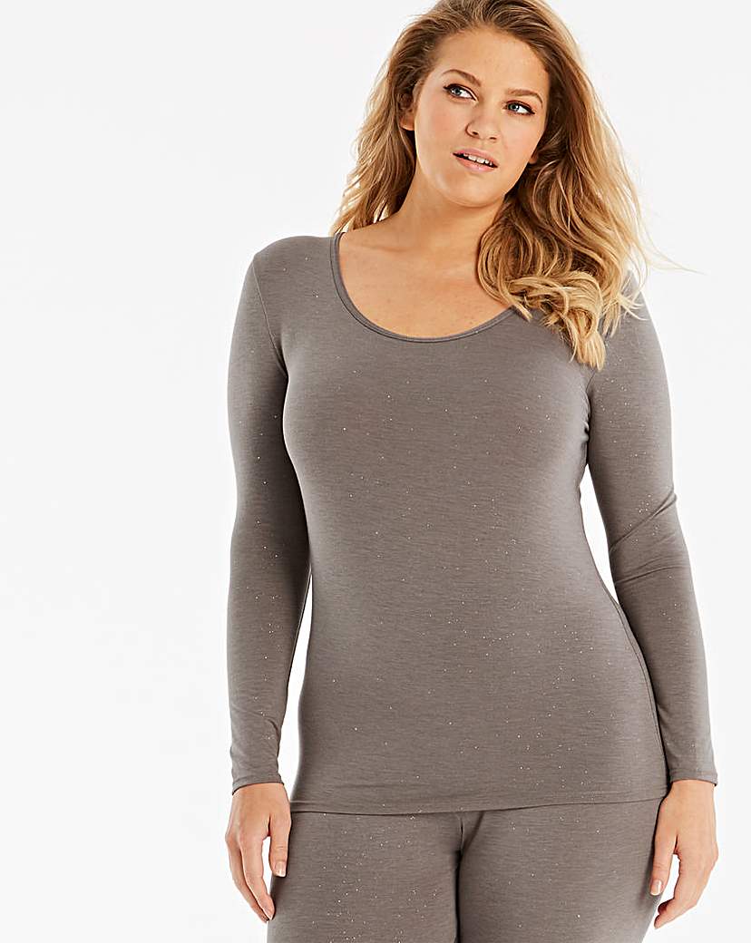 Image of Thermal Grey Sparkle Long Sleeve Top