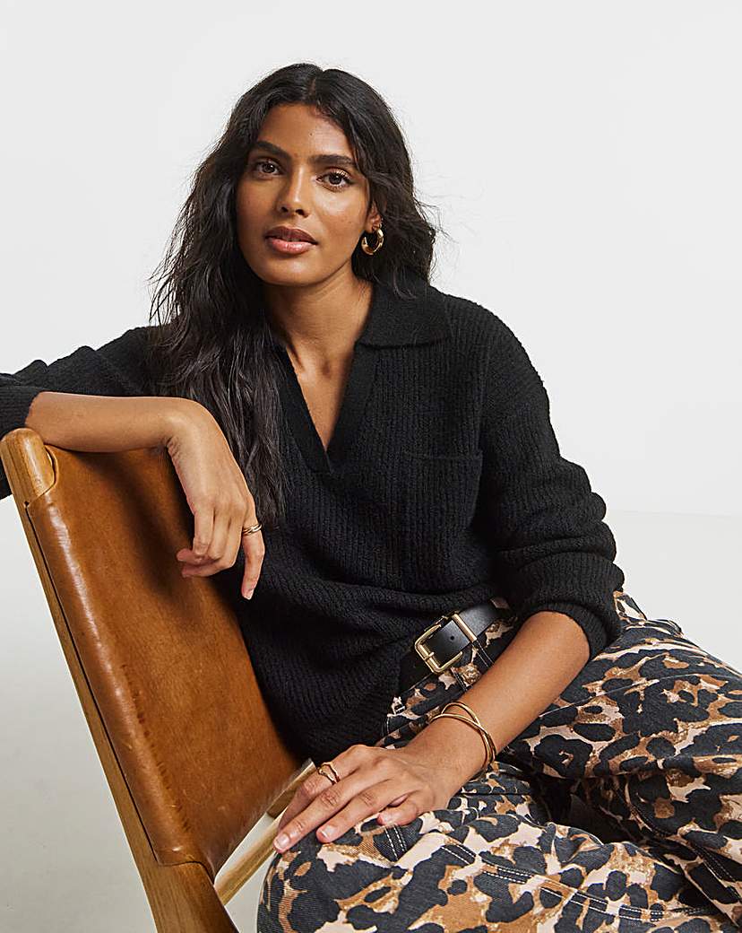 New In - V-Neck Collared Jumper