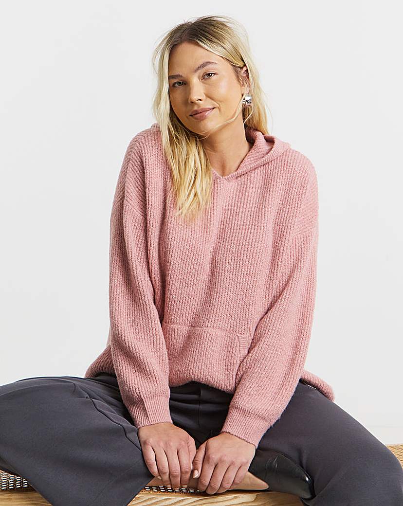 New In - Ribbed Knitted Hoodie