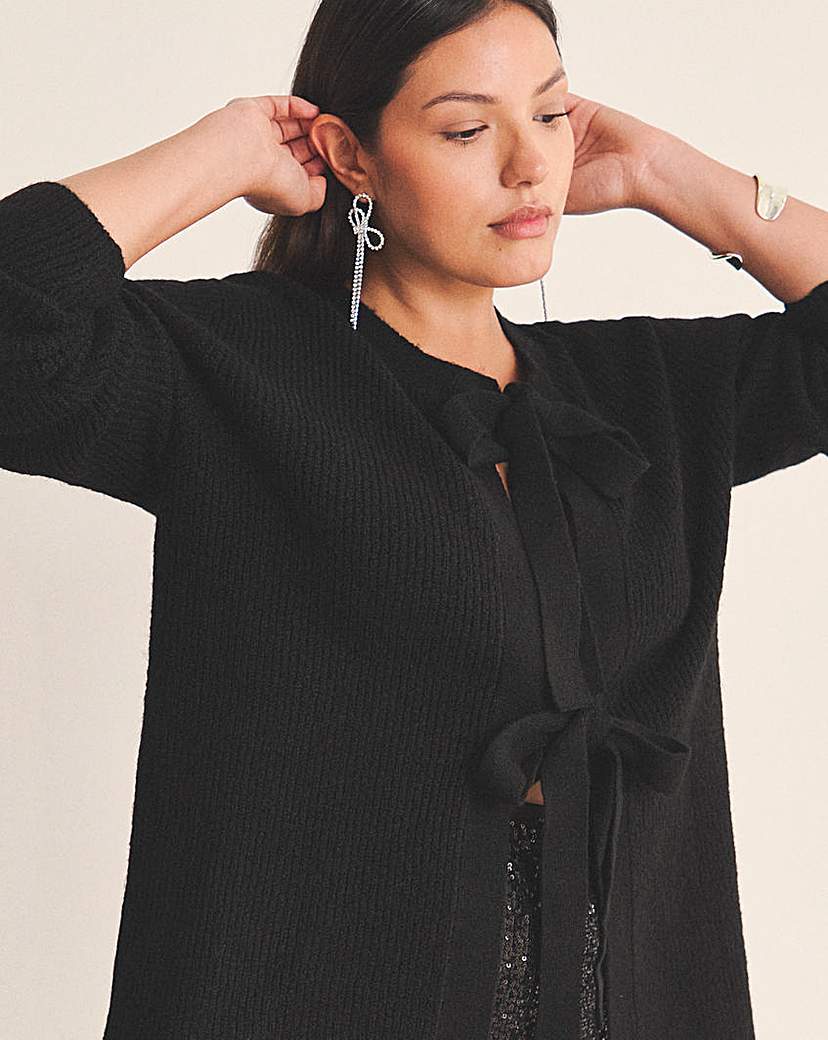 New In - Simply Be Tie Front Crew Neck Cardigan