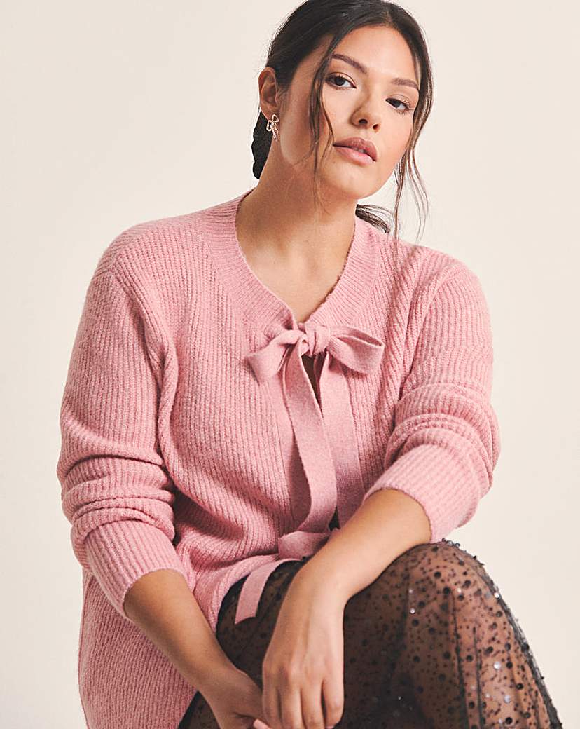 New In - Simply Be Tie Front Crew Neck Cardigan
