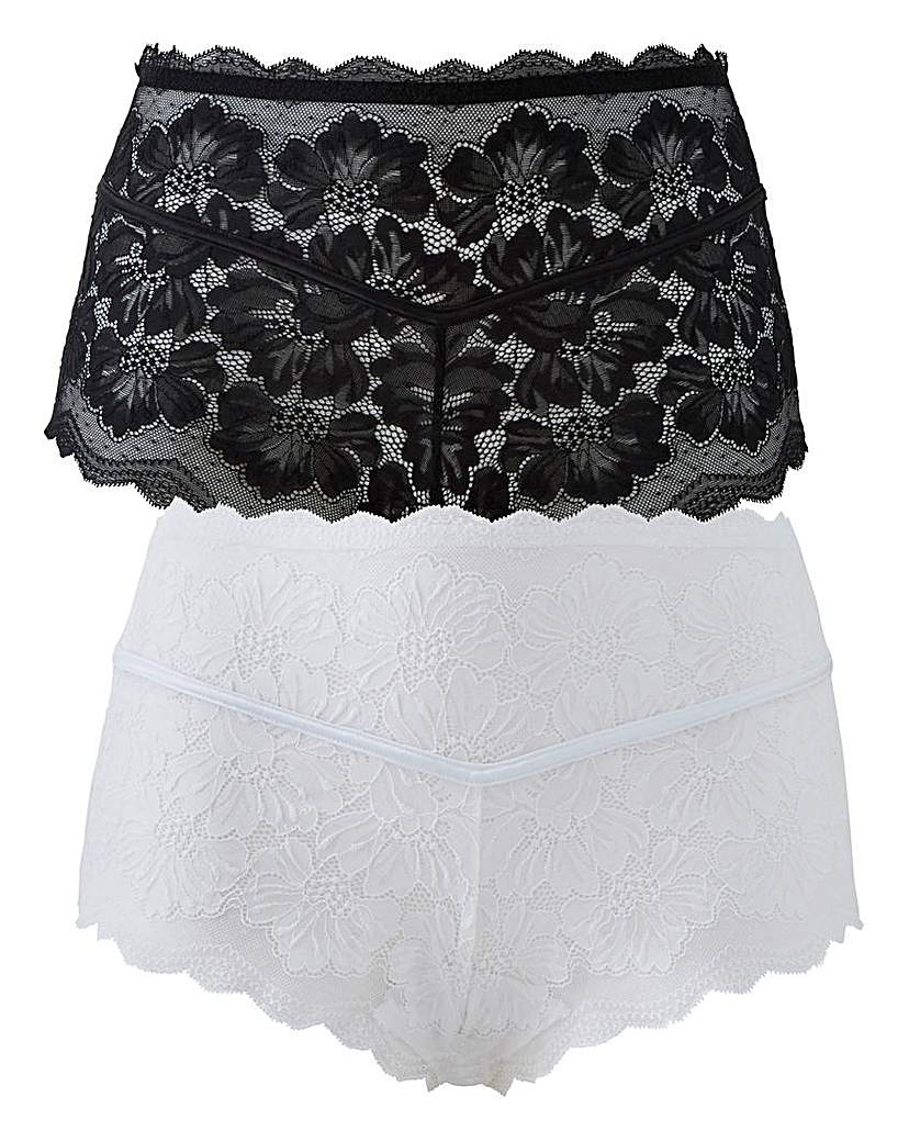 Image of 2PK Katie Black/White Lace Midi Shorts