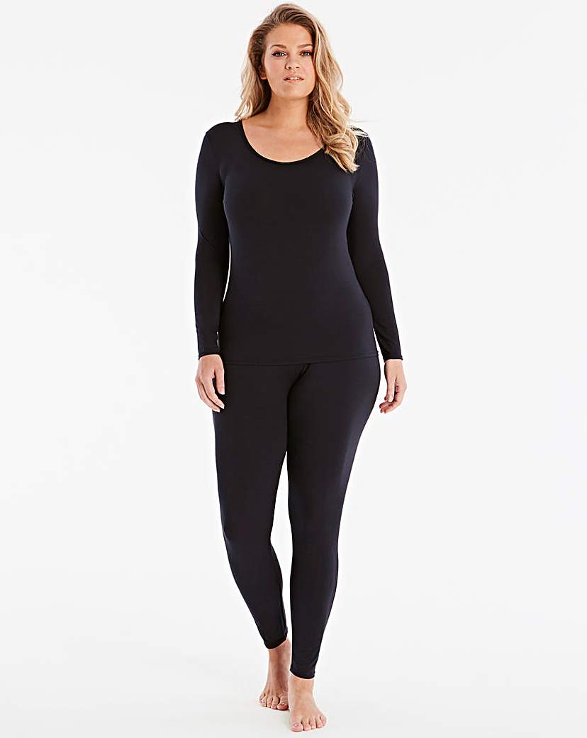 Image of Modal Long Sleeve Black Top