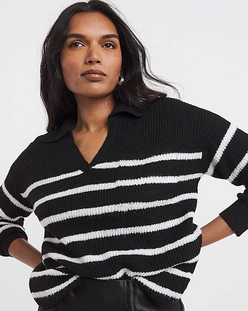 New In - V-Neck Collared Jumper