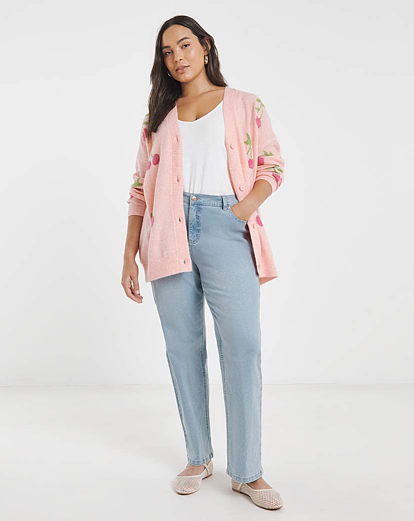 Cherry Print Boyfriend Cardigan