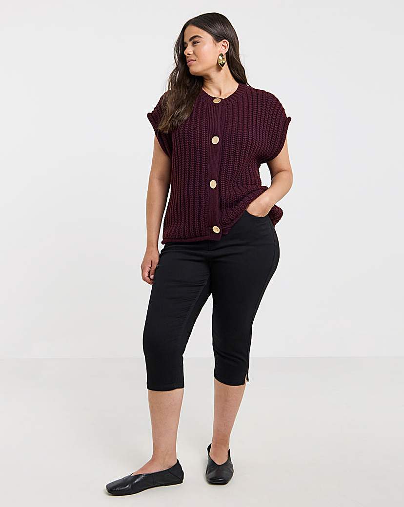 Chunky Knit Button Through Vest