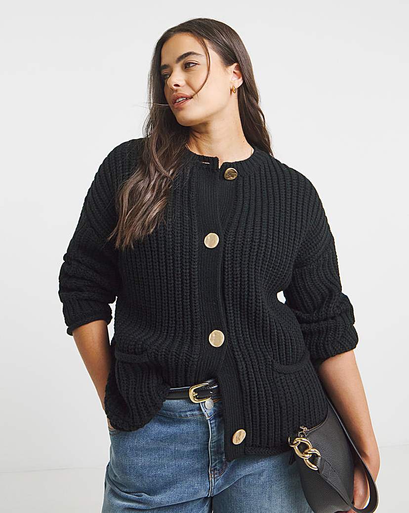 New In - Chunky Knit Boxy Cardigan