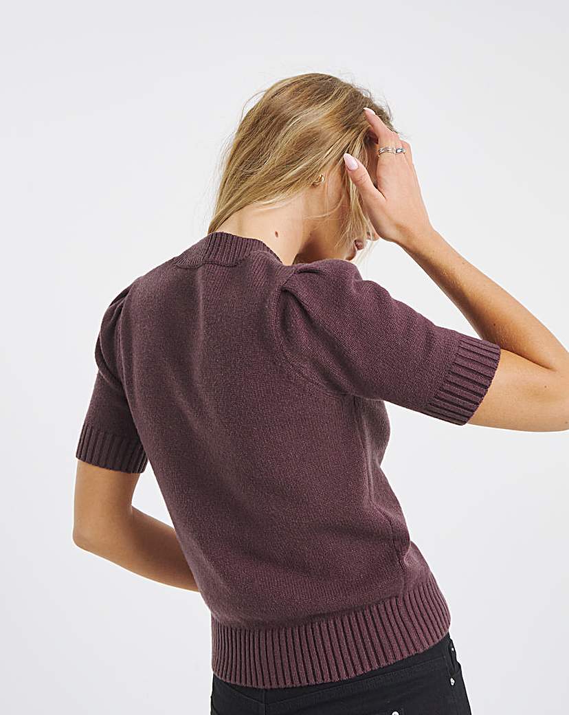 Bow Button Short Sleeve Cardigan