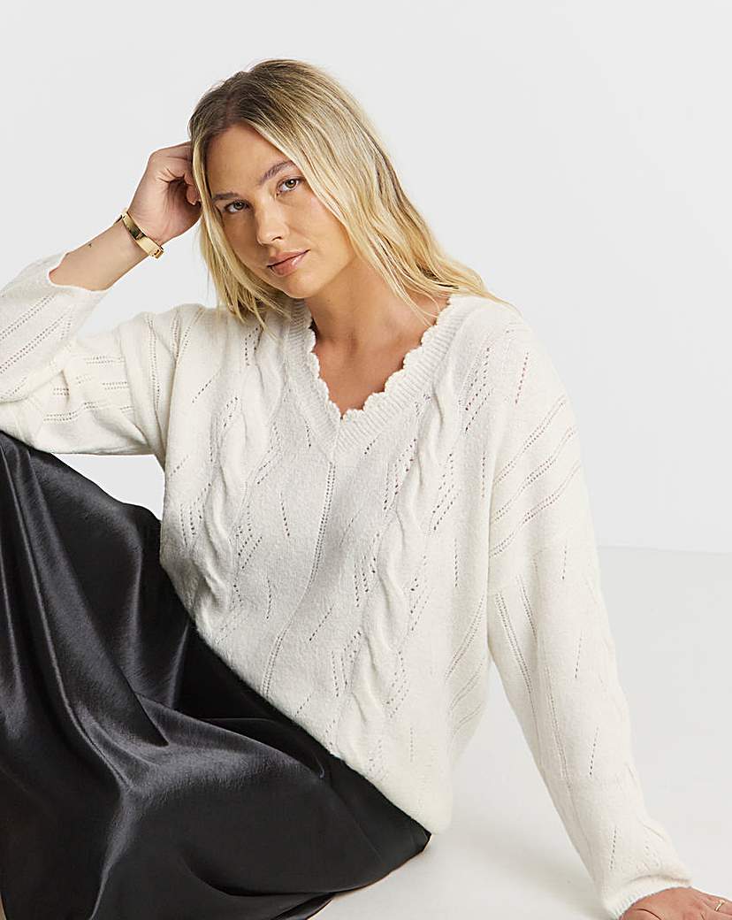 New In - Scallop Edge Pointelle Tunic