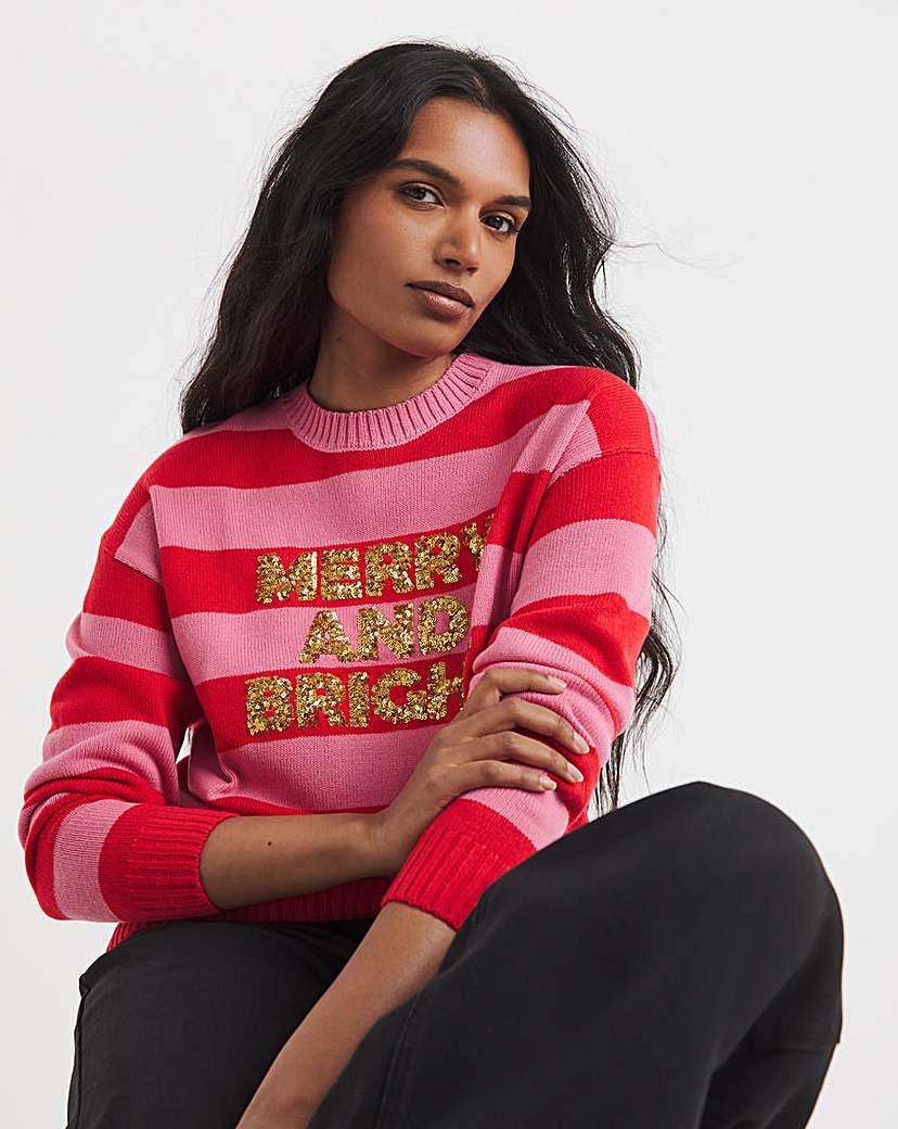 New In - Merry and Bright Christmas Jumper