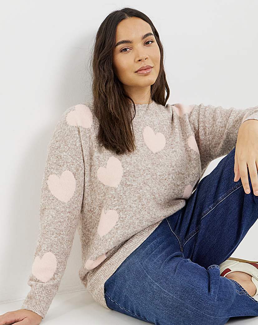 New In - Heart Print Jumper