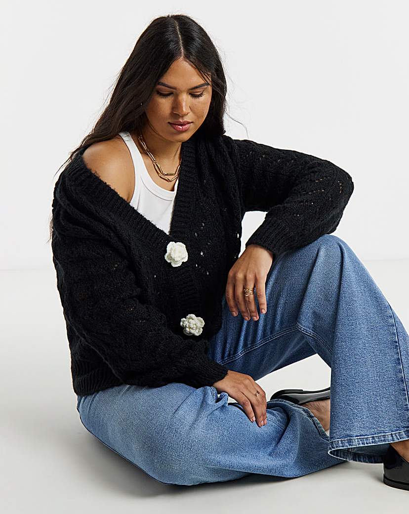 pois double mesh Cardigan ブラック pois double mesh Cardigan【black】 ポワ 【公式通販】