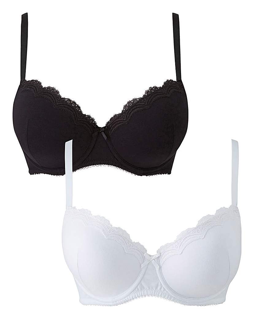 Image of 2Pack Sophie Cotton Black/Wht TShirt Bra