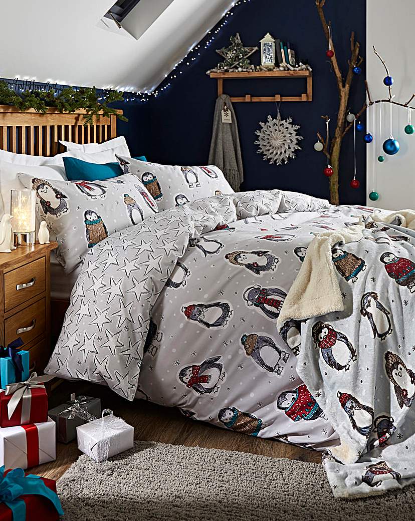 Snowy Penguins Duvet Cover Set