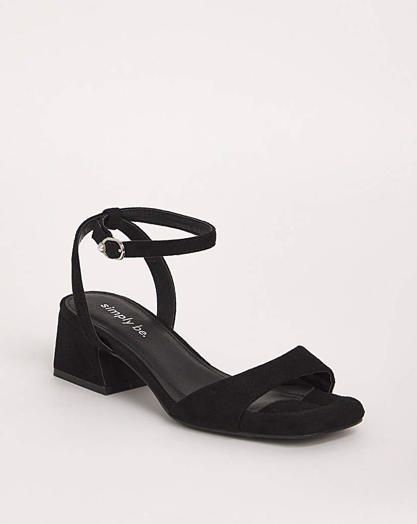 Barely There Low Block Heel Ex Wide
