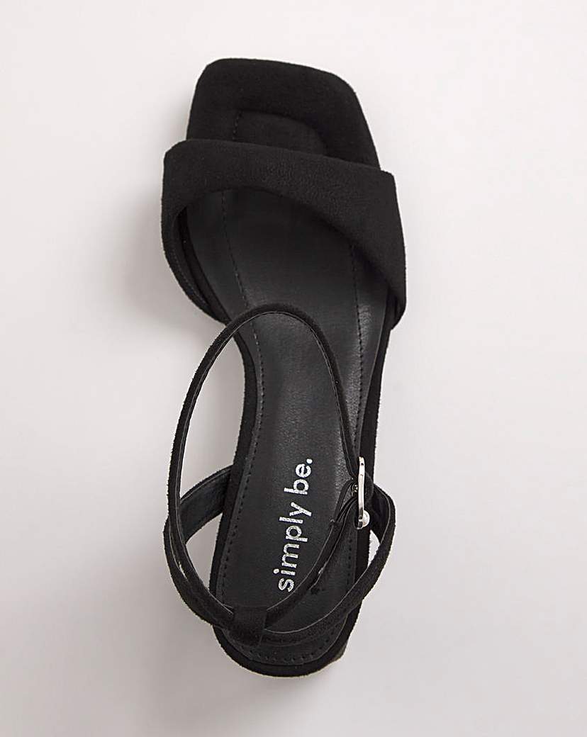 Barely There Low Block Heel Ex Wide