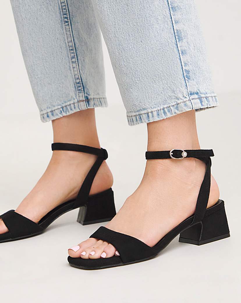 Barely There Low Block Heel Ex Wide
