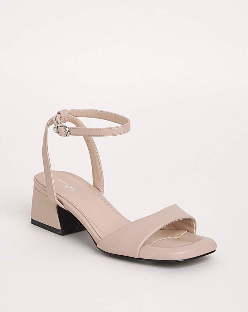 Barely There Low Block Heel Ex Wide