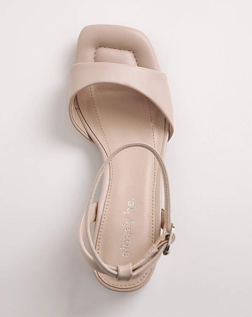 Barely There Low Block Heel Ex Wide