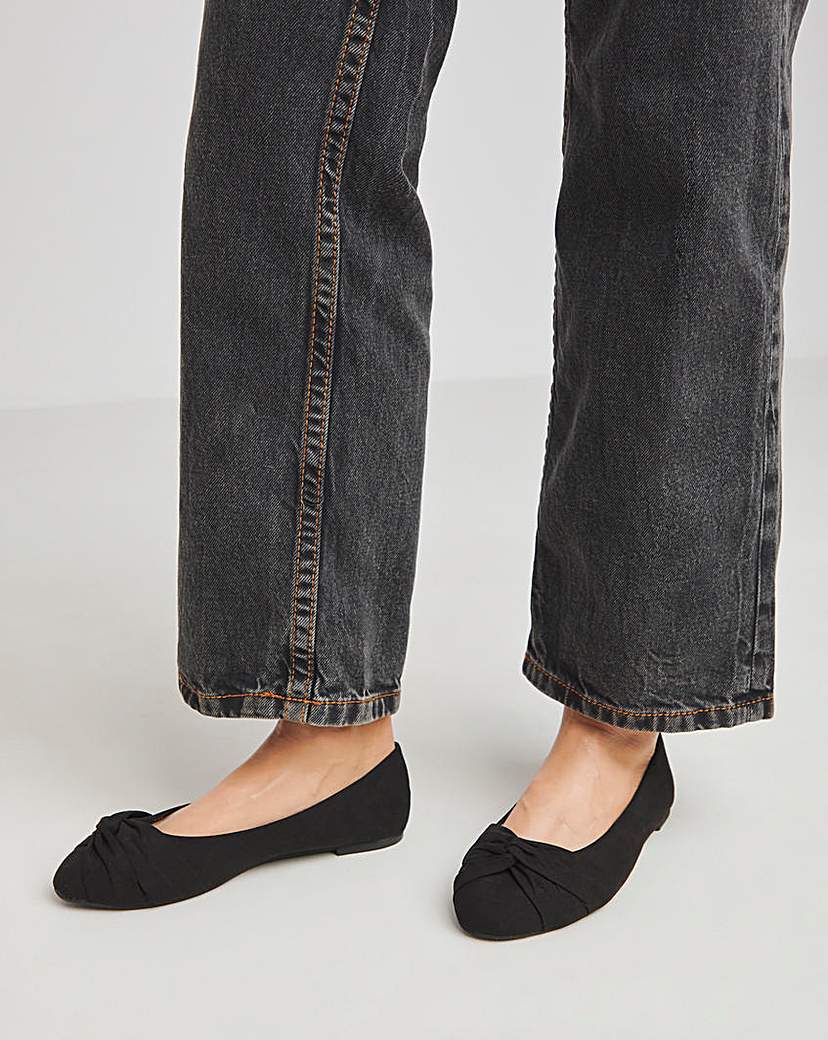 Twist Front Ballerina Shoes Standard Fit