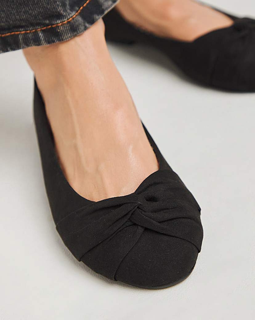 Twist Front Ballerina Shoes Standard Fit