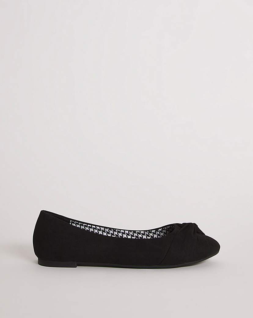 Twist Front Ballerina Shoes Wide Fit