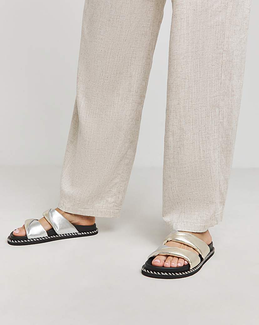 Simply Be Twist Leather Sandal Wide