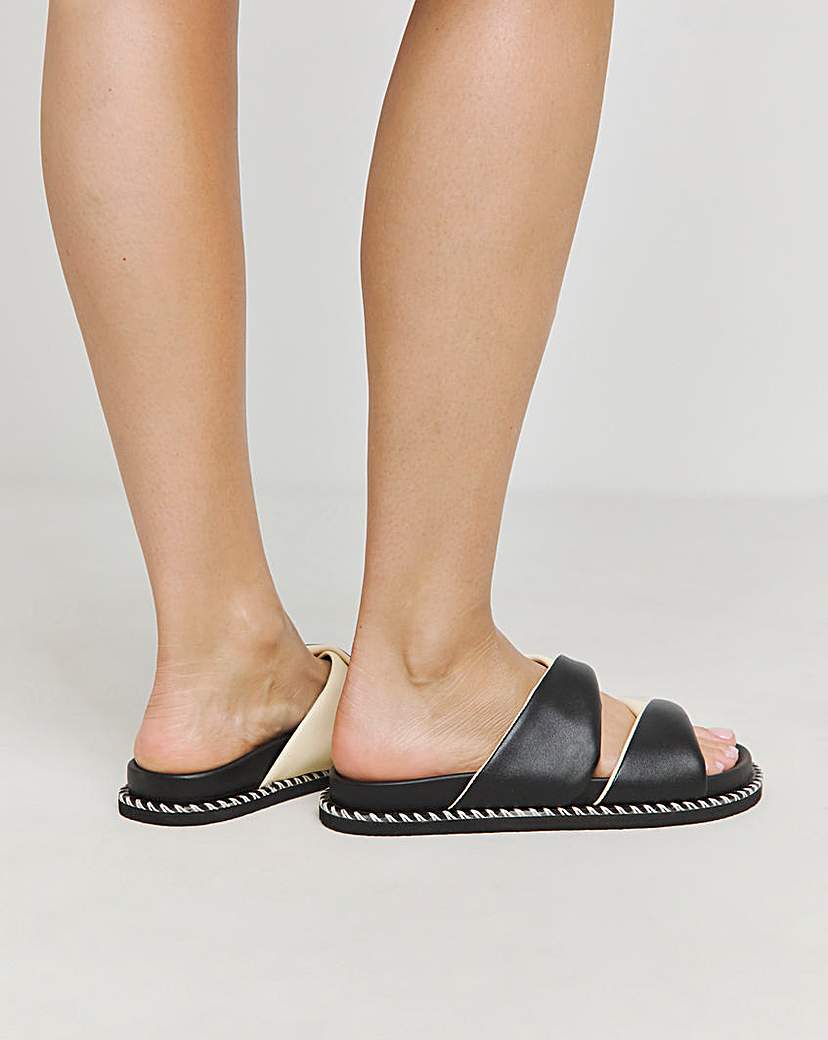 Twist Leather Footbed Sandal Wide