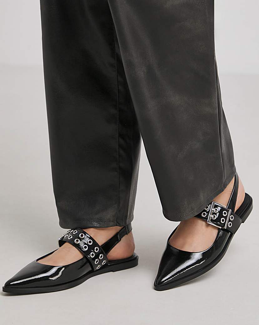 Hardware Mary Jane Slingback Shoe Wide