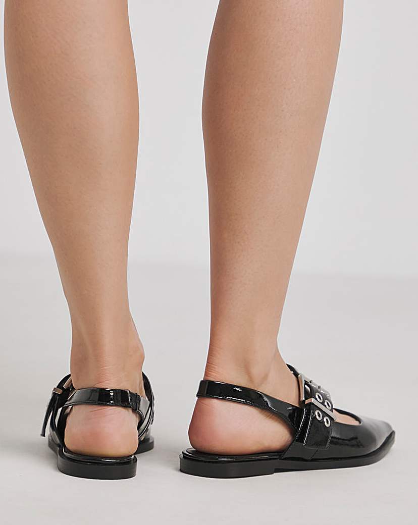 Hardware Mary Jane Slingback Shoe Wide