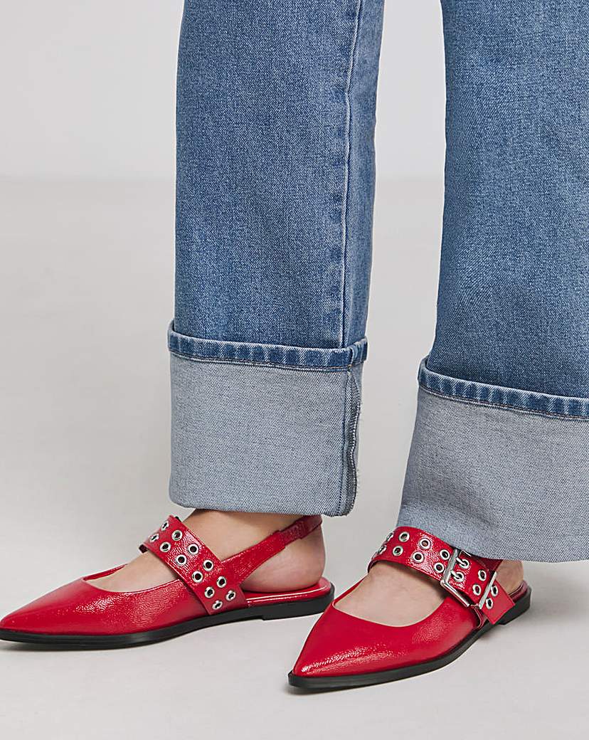 Hardware Mary Jane Slingback Shoe Wide