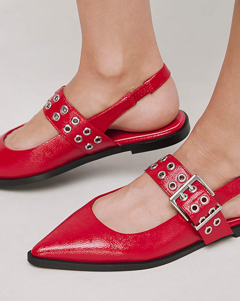 Hardware Mary Jane Slingback Shoe Wide