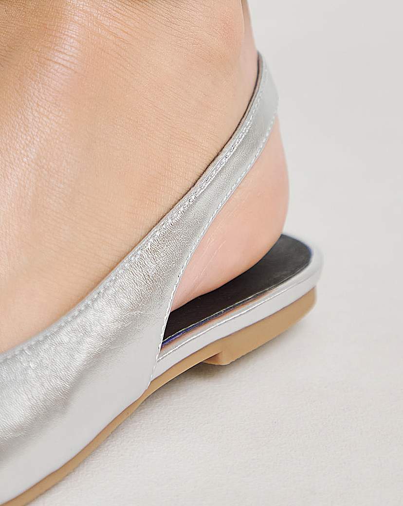 Square Toe Flat Slingback Ex Wide