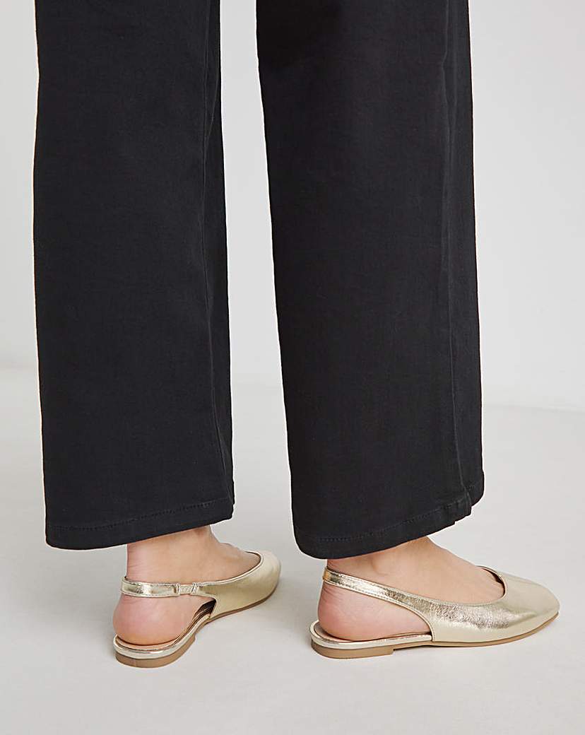 Square Toe Flat Slingback Ex Wide