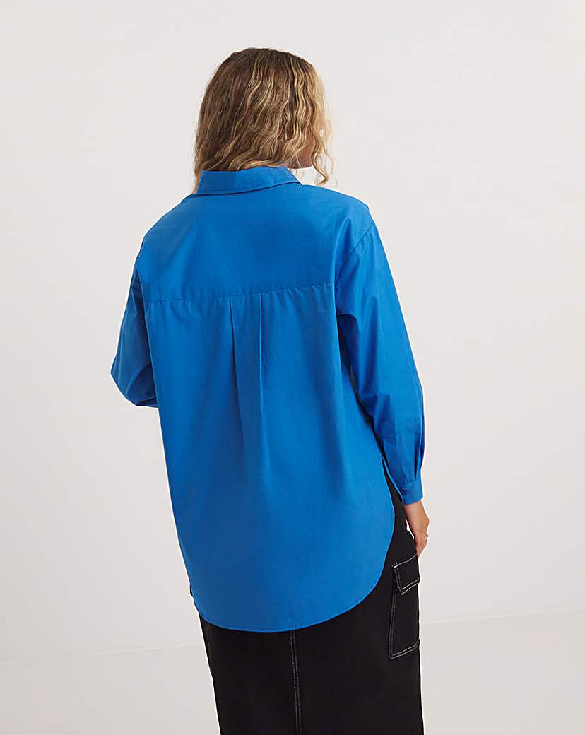 Blue Relaxed Cotton Poplin Shirt