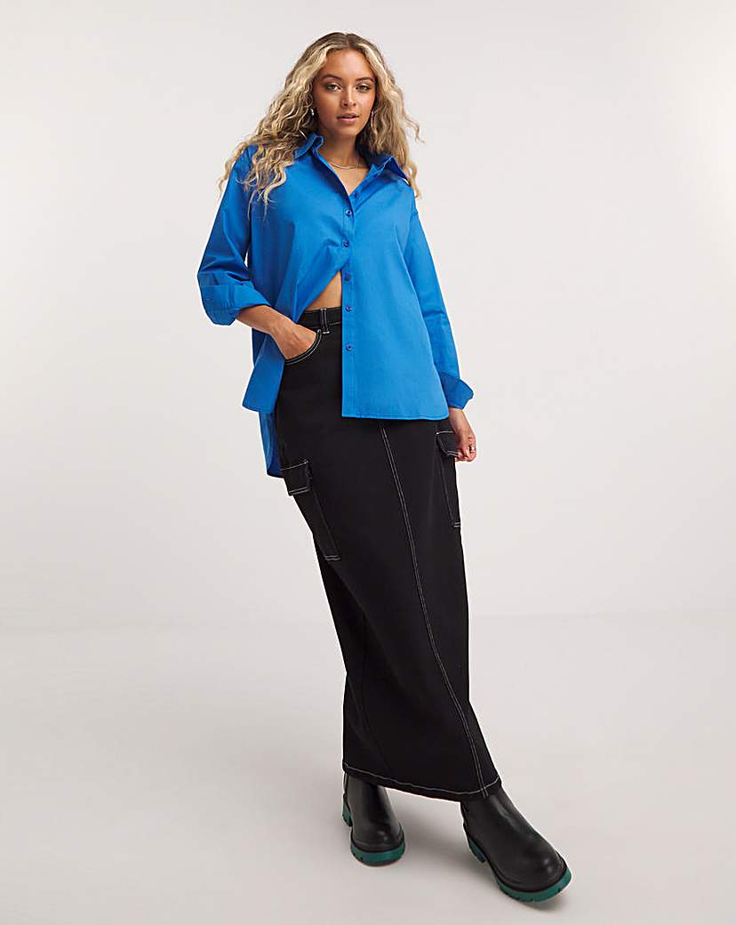 Blue Relaxed Cotton Poplin Shirt