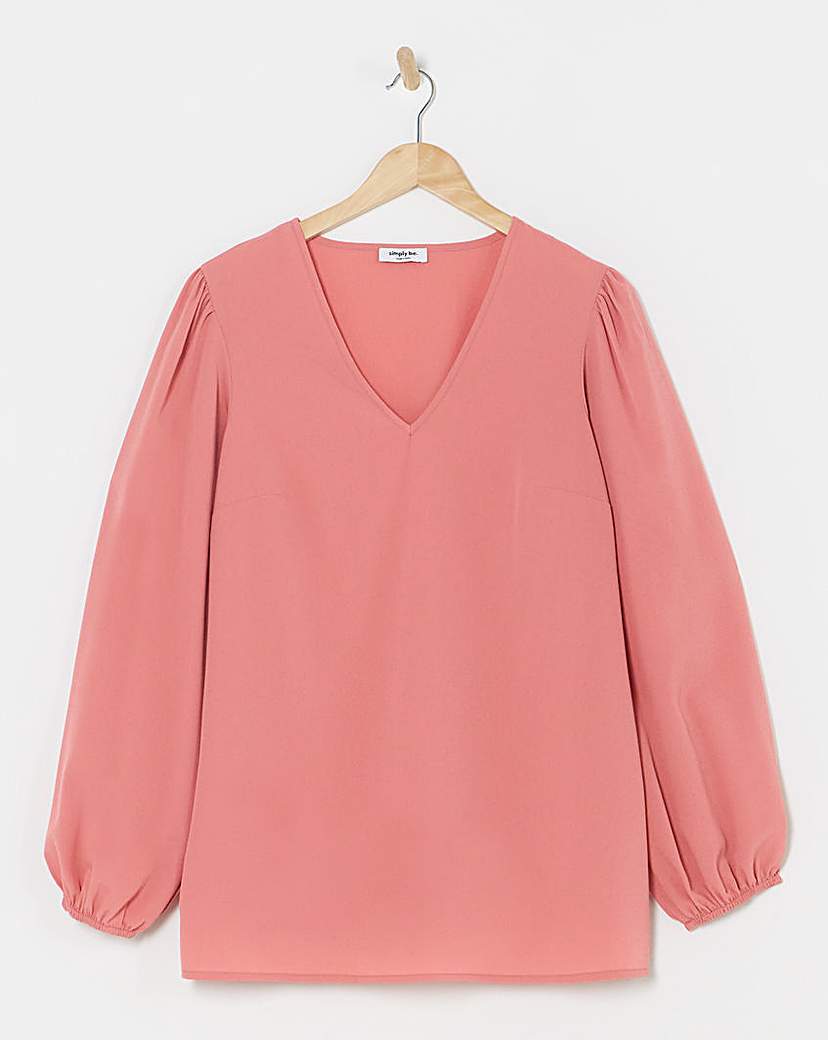 Rose Longline V Neck Boxy Top