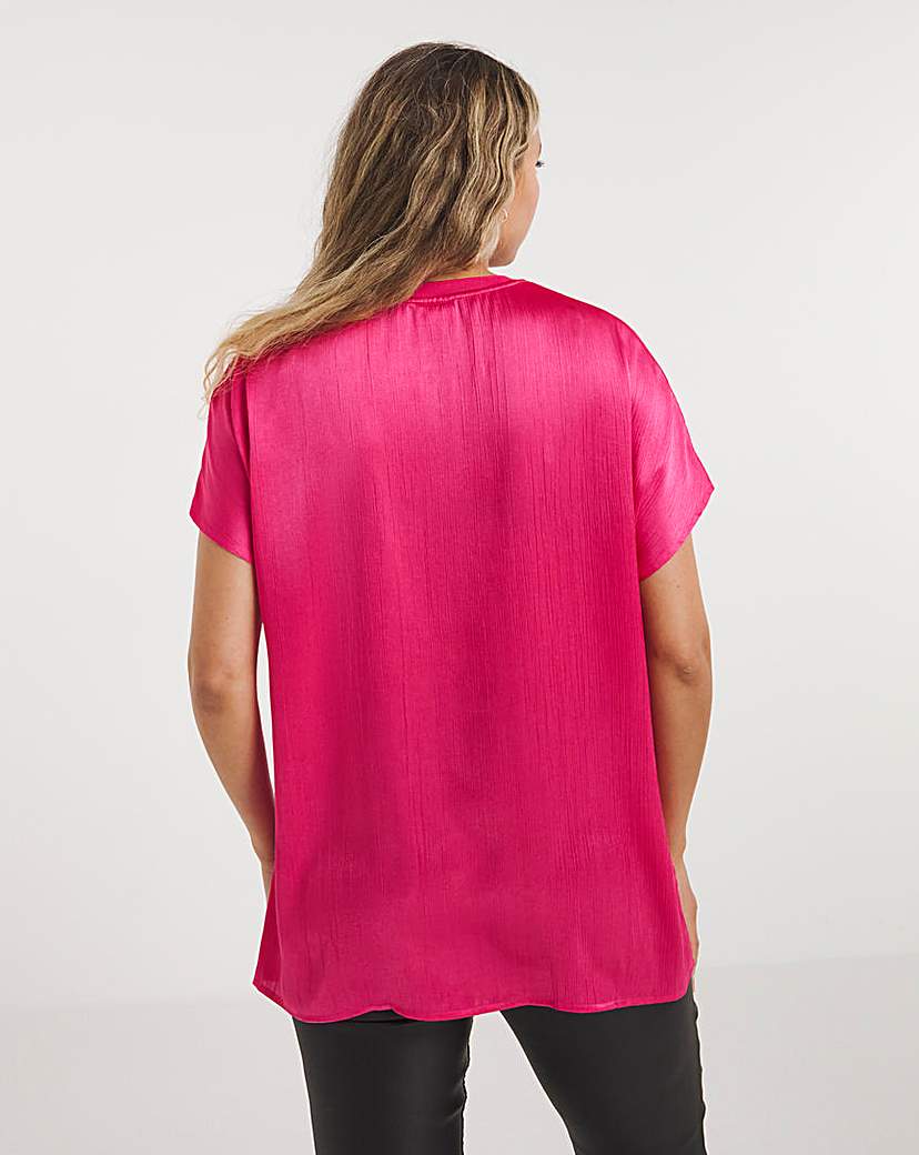 Pink Satin Boxy Top