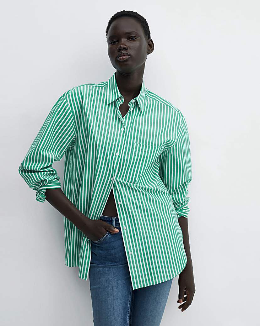 Mango Pinstripe Pocket Shirt