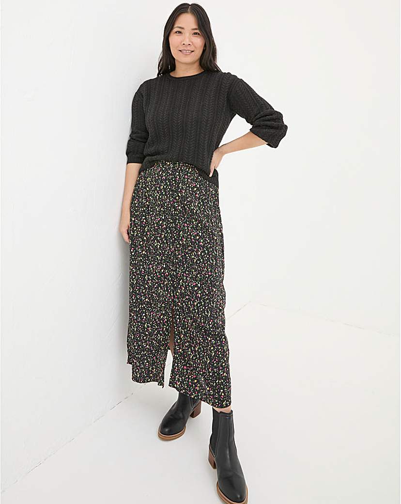 FatFace Painted Abstract Midi Skirt