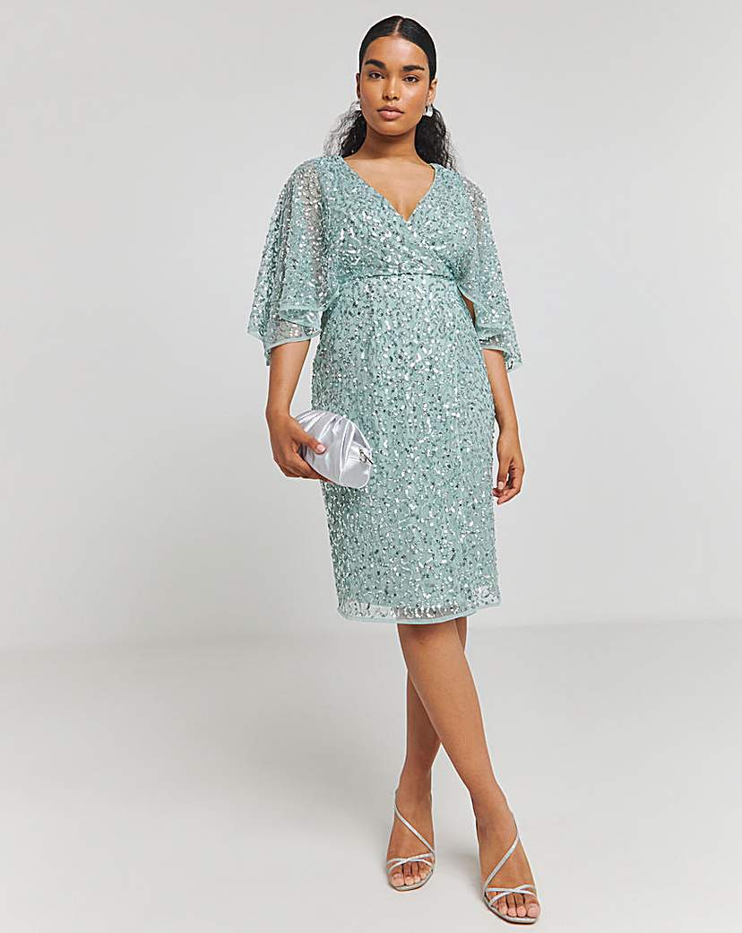 Maya Deluxe Faux Wrap Midi Dress