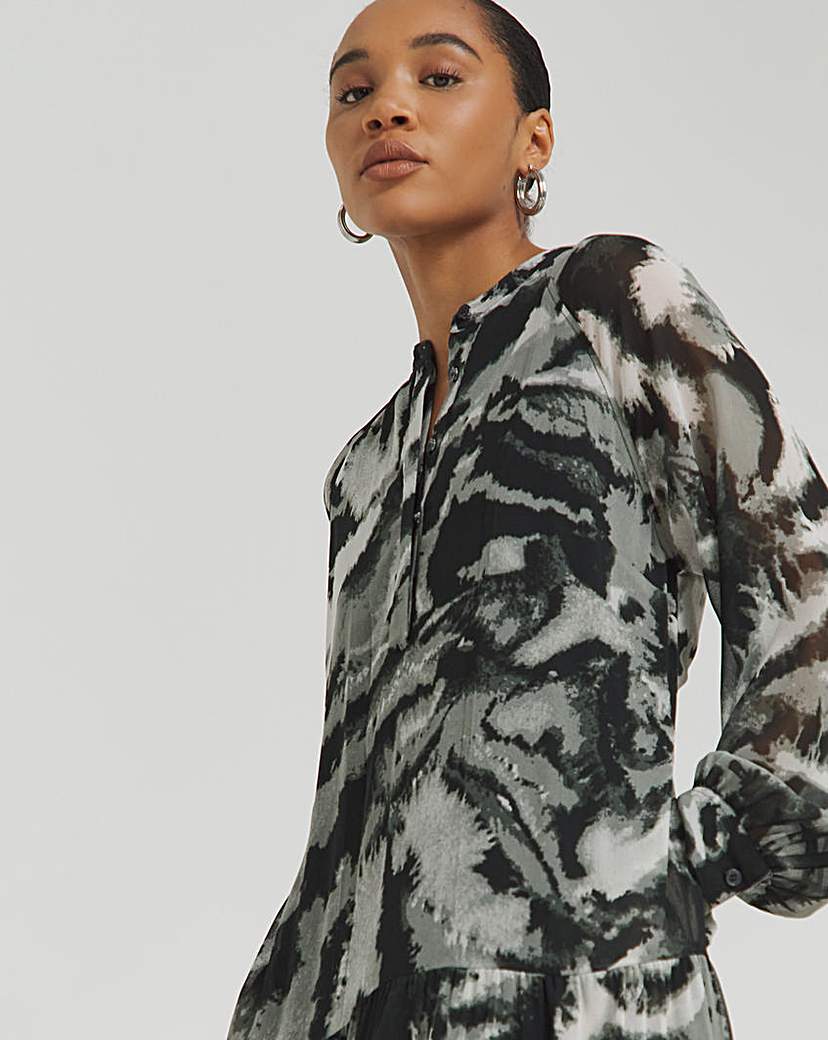 Religion Grandad Collar Maxi Dress