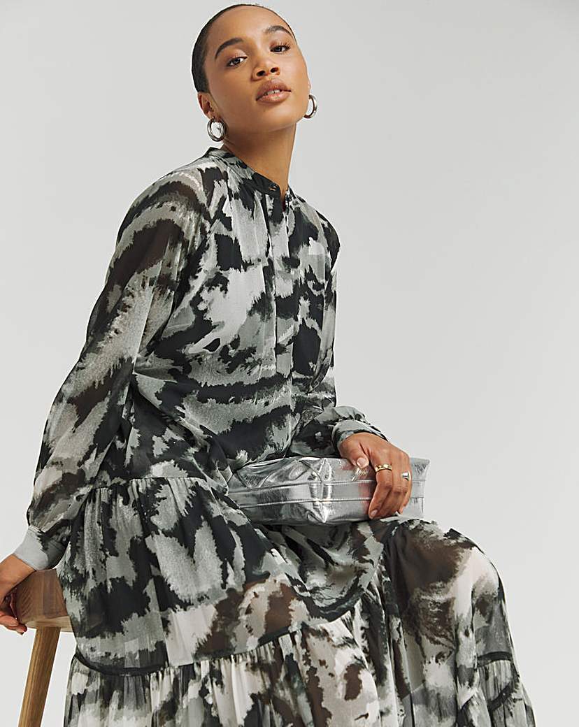Religion Grandad Collar Maxi Dress