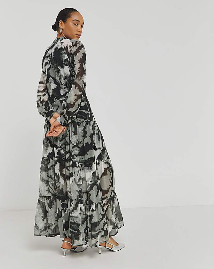 Religion Grandad Collar Maxi Dress