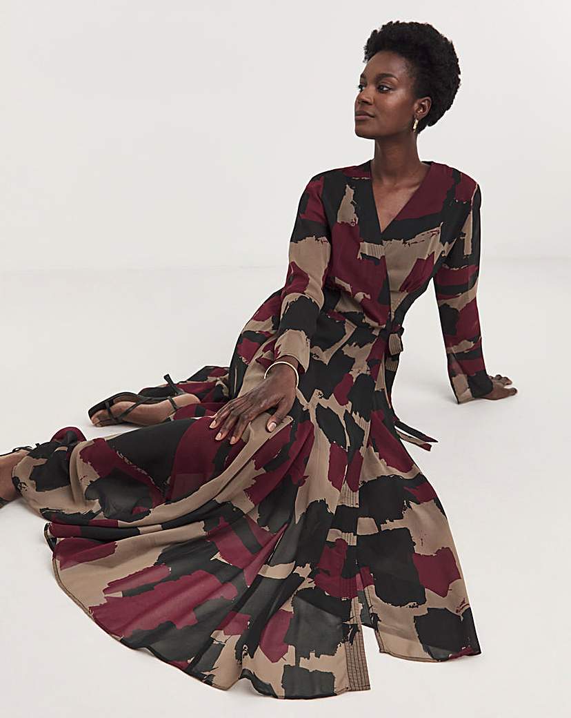 religion wrap long sleeve maxi dress
