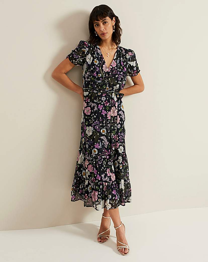 Phase Eight Azalea Print Fil Coupe Dress