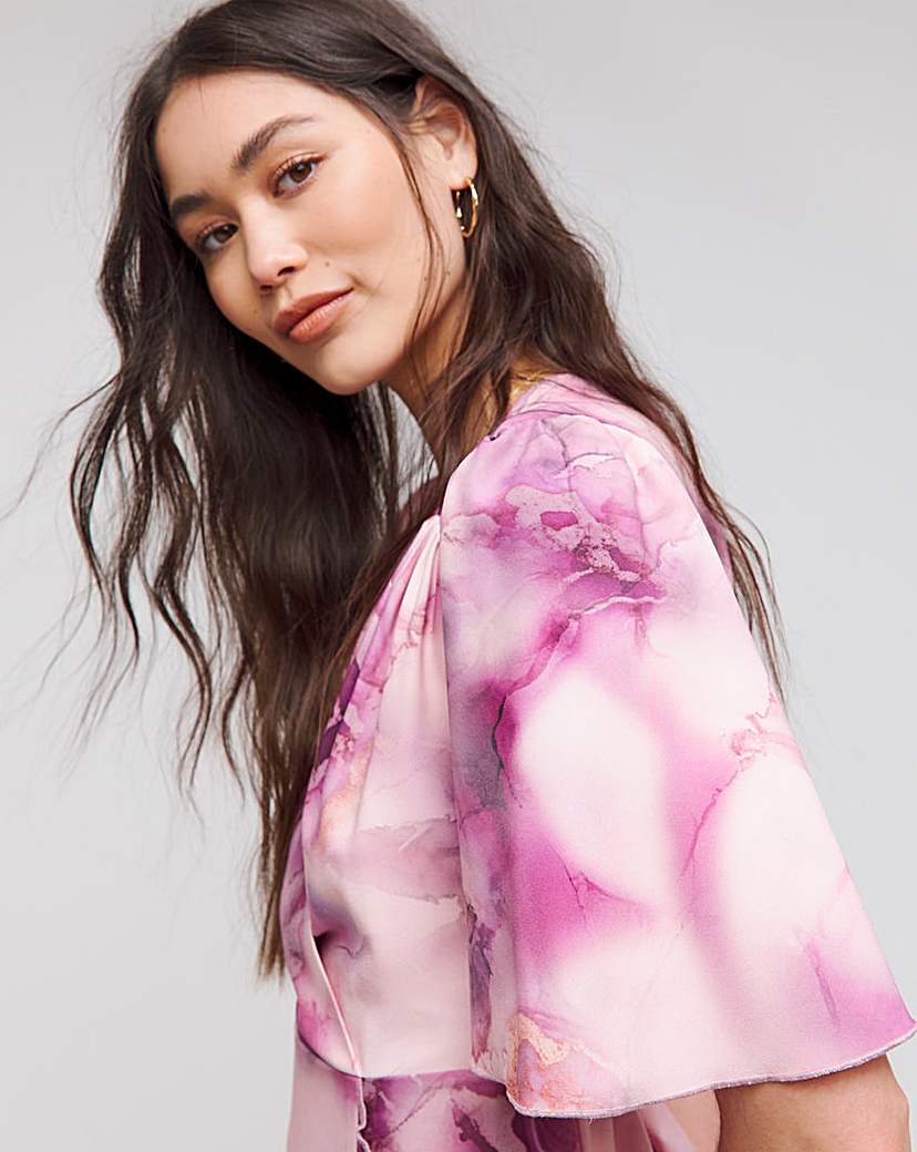 Flounce London Marble Wrap Maxi Dress