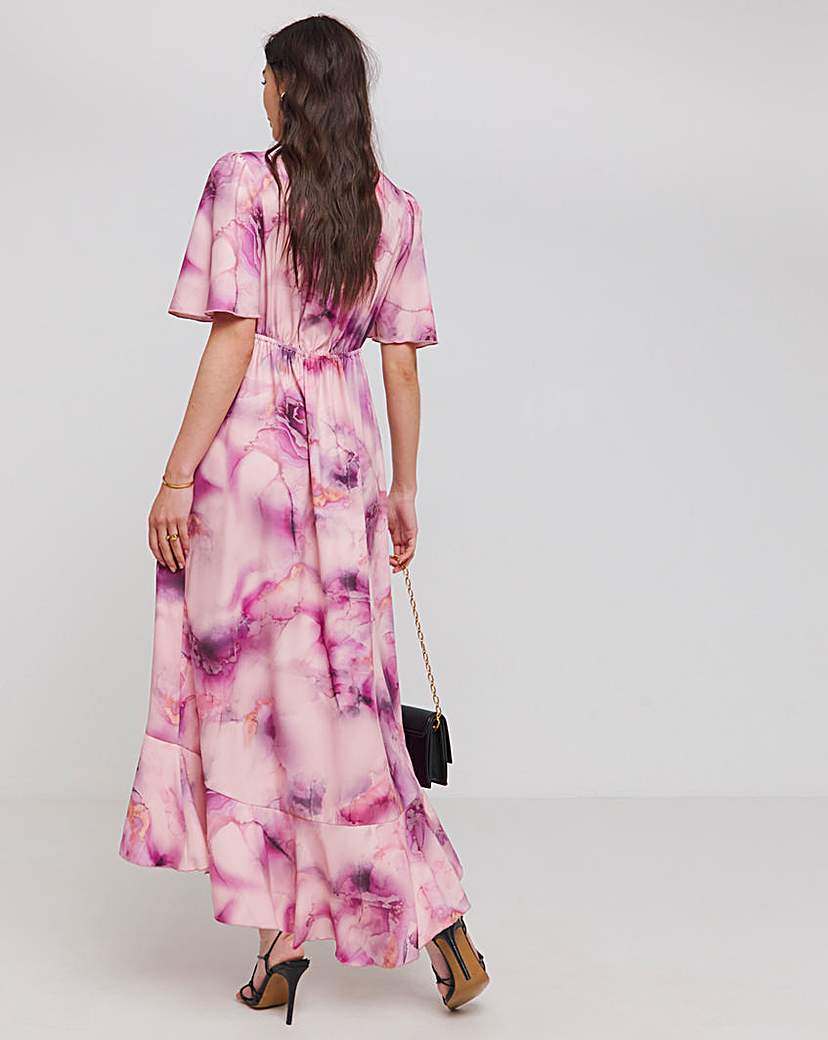 Flounce London Marble Wrap Maxi Dress