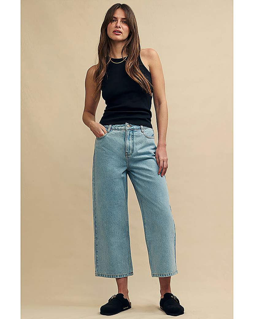 Nobody's Child Cropped Wide Leg Jeans