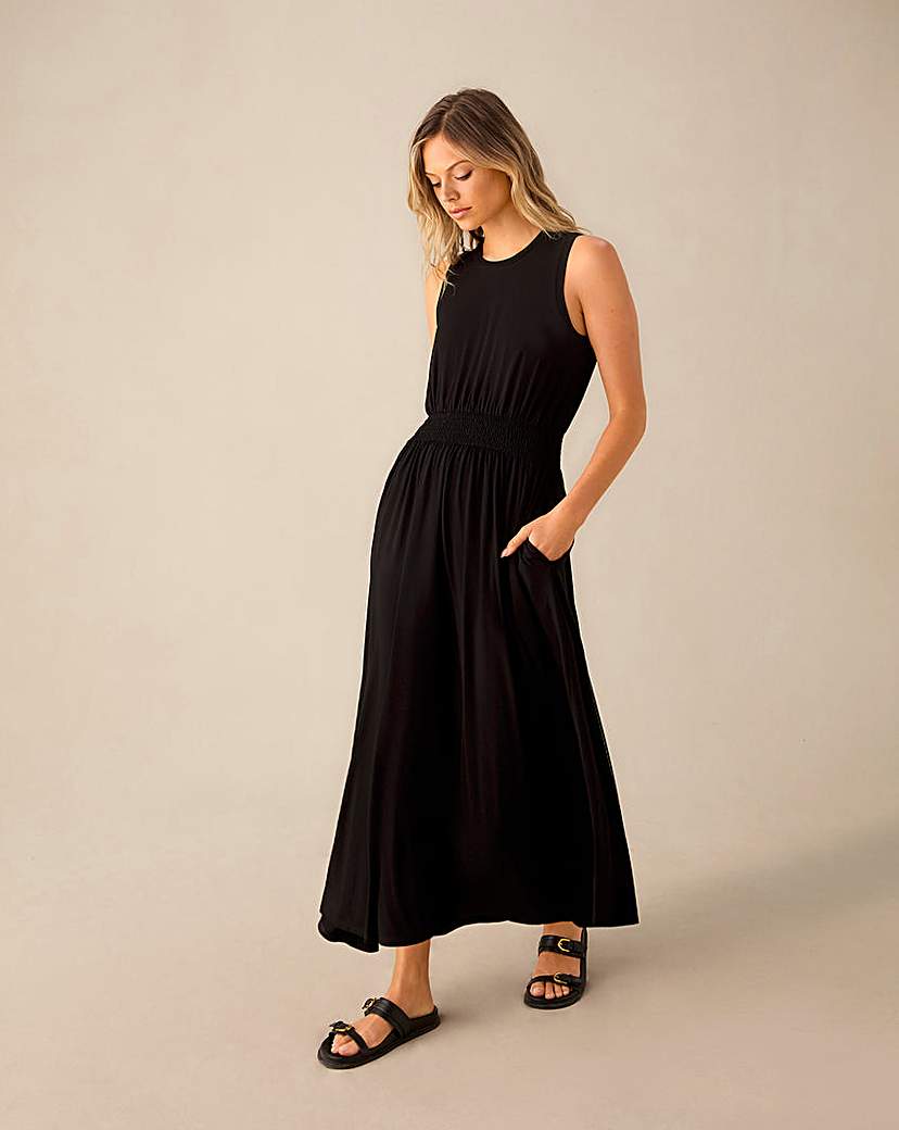 Ro&Zo Jersey Shirred Waistband Dress